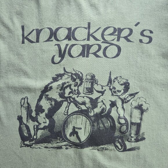 Gildan Knackers Yard T-Shirt Green Large Green Large Graphic Short Sleeve - Picture 3 of 5